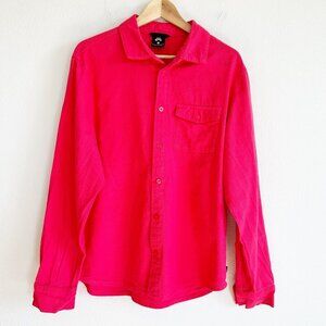 Nike SB Flannel Shirt Pink Button Down Cotton Long Sleeve Skate Street